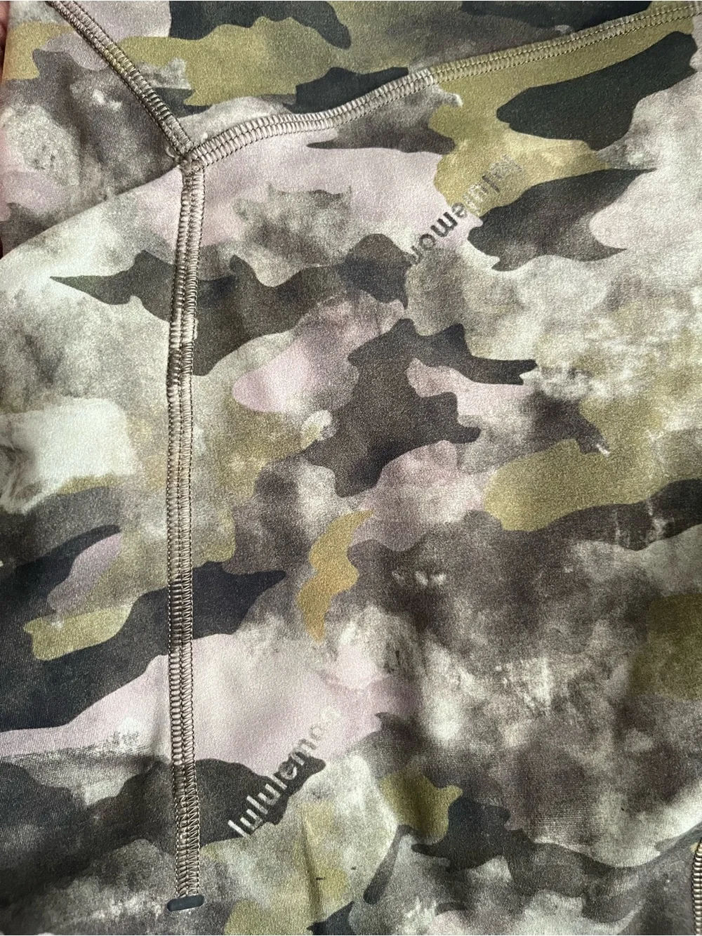 🍋🦄LIKE NEW Lululemon Heritage Camo Wash Juniper Green Power Thru HR Tight - Sz 8